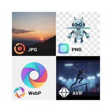 Ultimate guide showing different image formats JPG PNG WebP AVIF with comparison examples