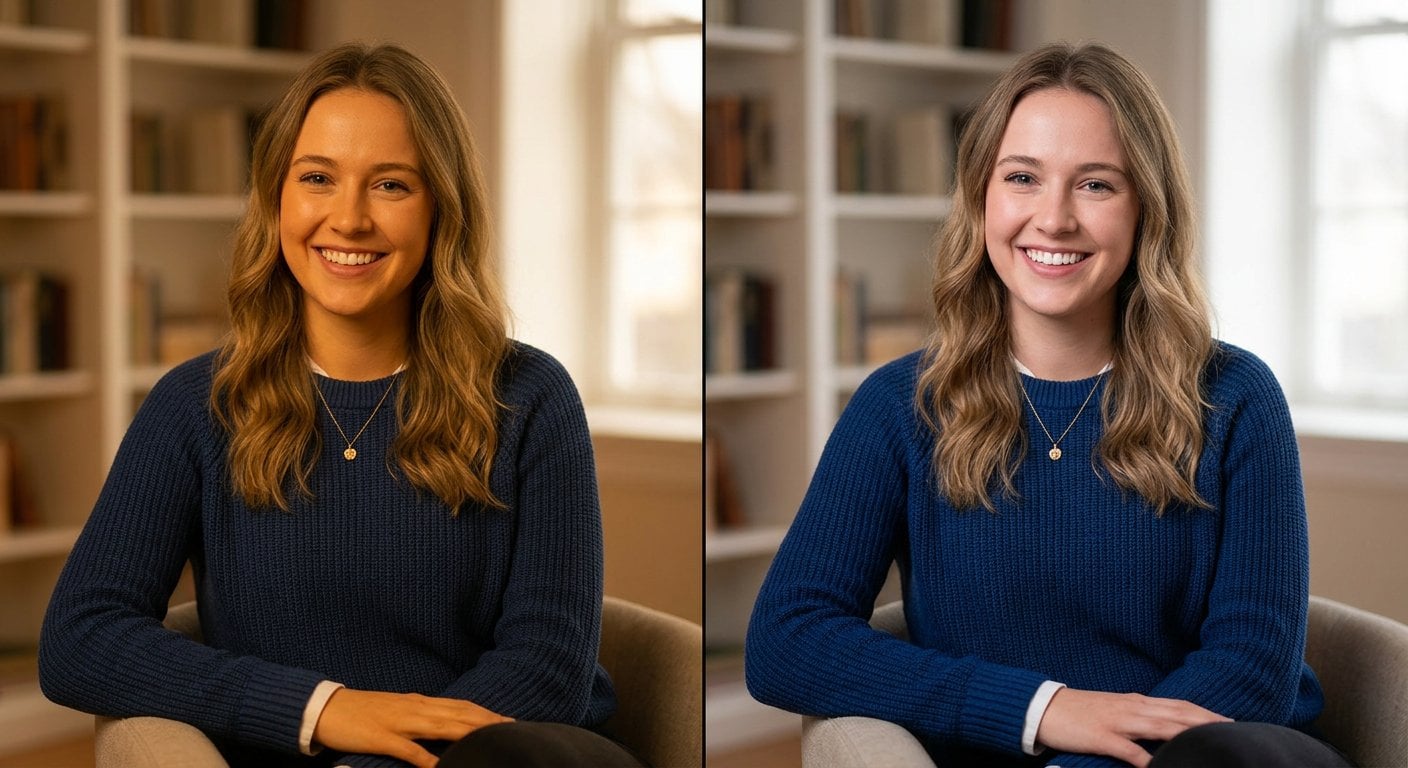 제품 사진의 화이트 밸런스 보정 전후 비교 - 이미지 색상 보정 예시