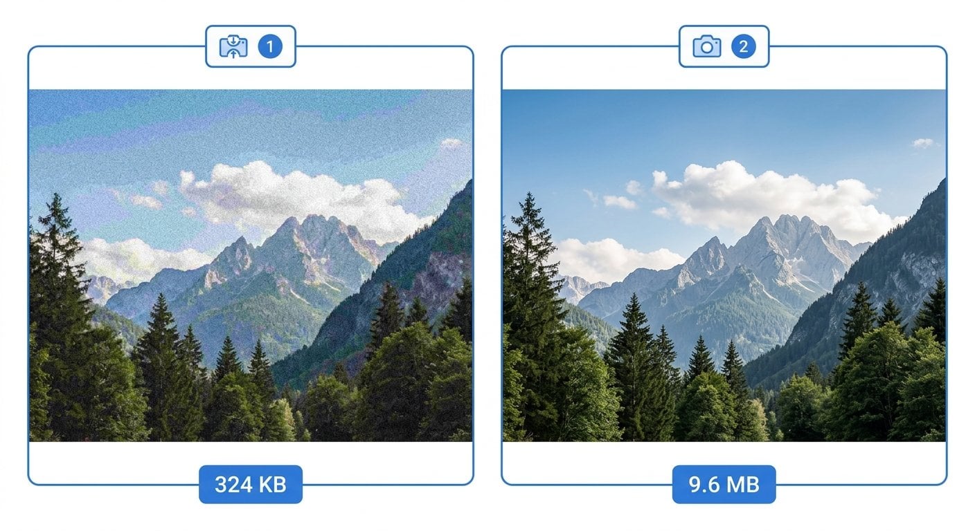Сравнение сжатия с потерями и без потерь: разница в размере файла и качестве изображения